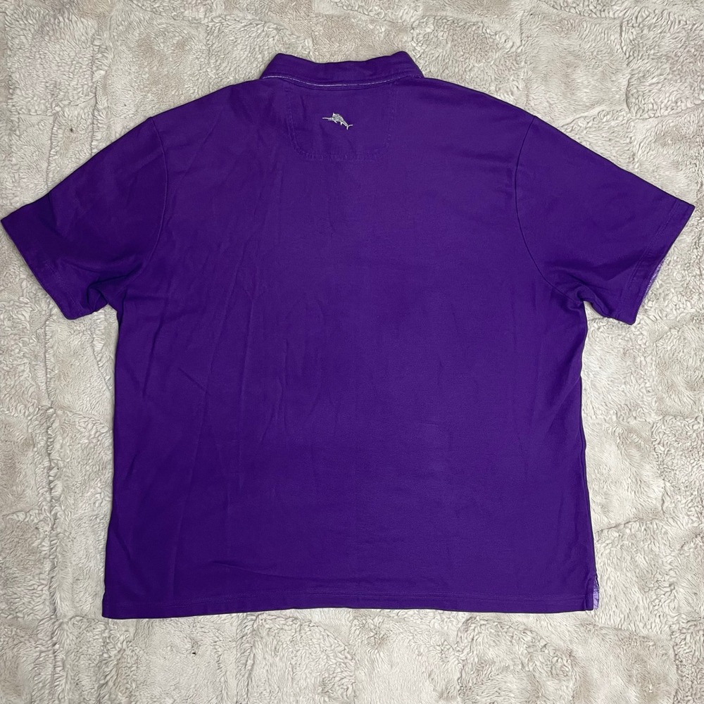 Tommy Bahama IslandZone Mens XXL Purple Pique Polo Shirt Short Sleeve Marlin - Picture 5 of 11